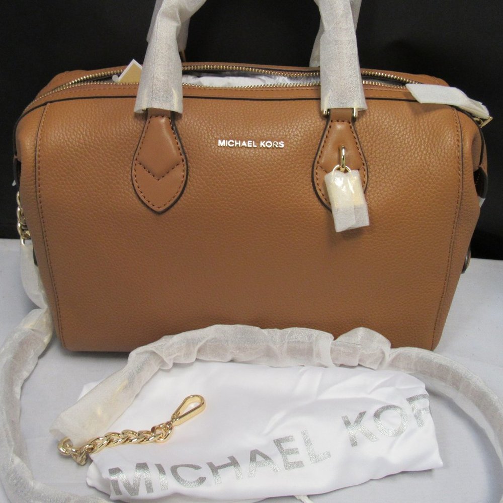 Michael Kors Grayson Large Convertible Pebbled Leather Satchel - Acorn30F7GGYS3L